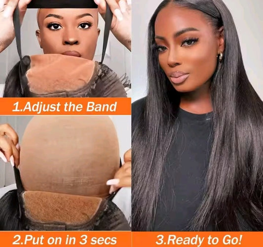 Wear and Go 100% human hair straight lace front wig