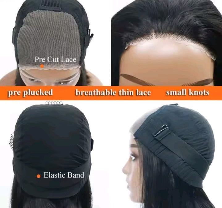 Wear and Go 100% human hair straight lace front wig