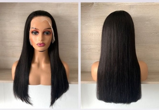 4x4 double Drawn 100%human hair HD lace frontal wig 12 to 18 inch