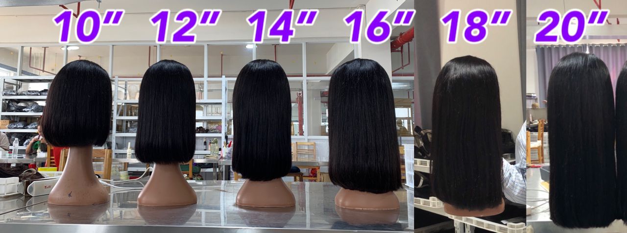 4x4 double Drawn 100%human hair HD lace frontal wig 12 to 18 inch