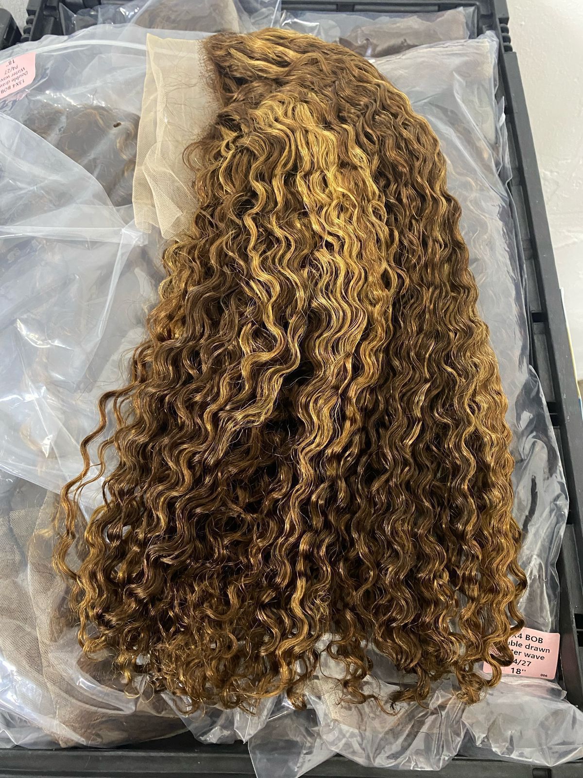 13x4 Double drawn frontal wig
water wave piano color