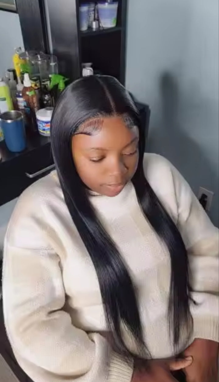 Wear and Go 100% human hair straight lace front wig